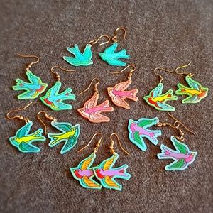 ***SALE*** 7 pr colorful sparrow earrings
